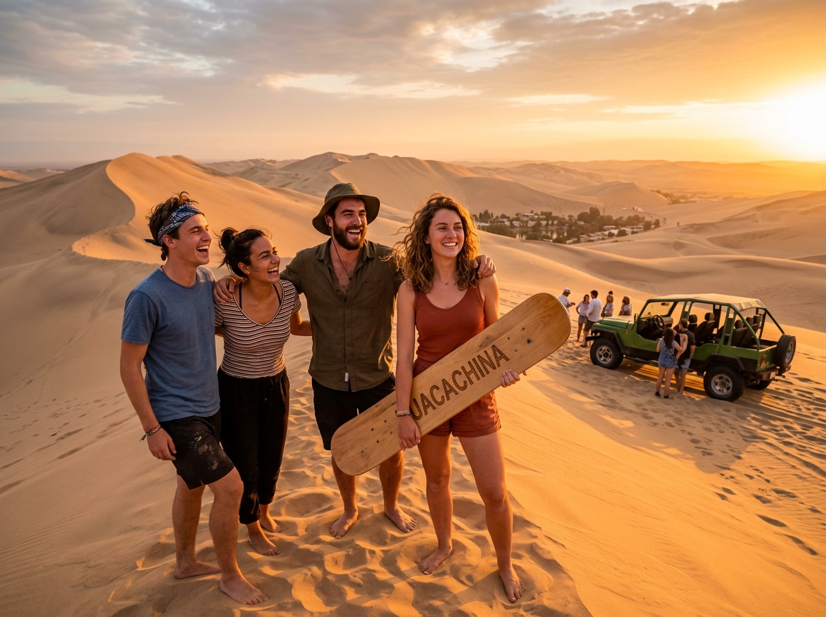 Tubulares y sandboard en dunas de Huacachina