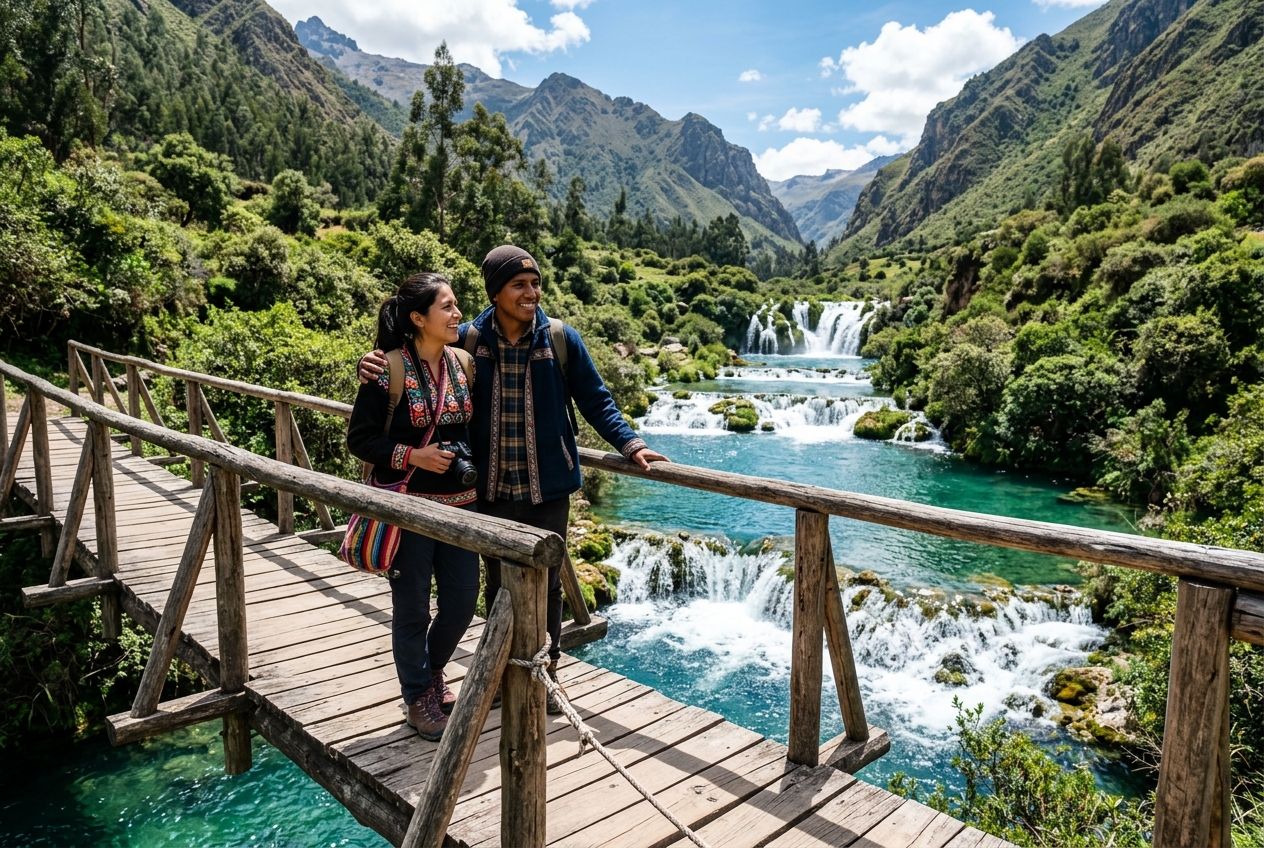 Cascadas turquesas de Huancaya Nor Yauyos Cochas